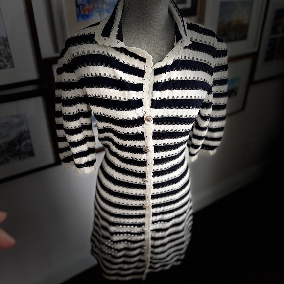 Maje Dresses & Skirts - Maje Navy  and White Striped Dress
